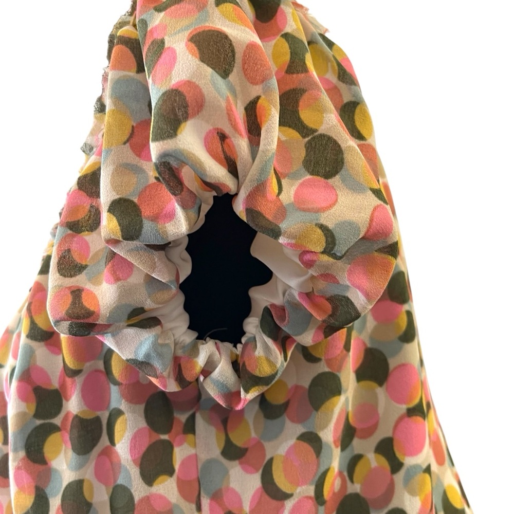Max Studio Multi-Colour Pastel Dot Smocked Waist Blouson Dress (M) - Picture 8 of 15